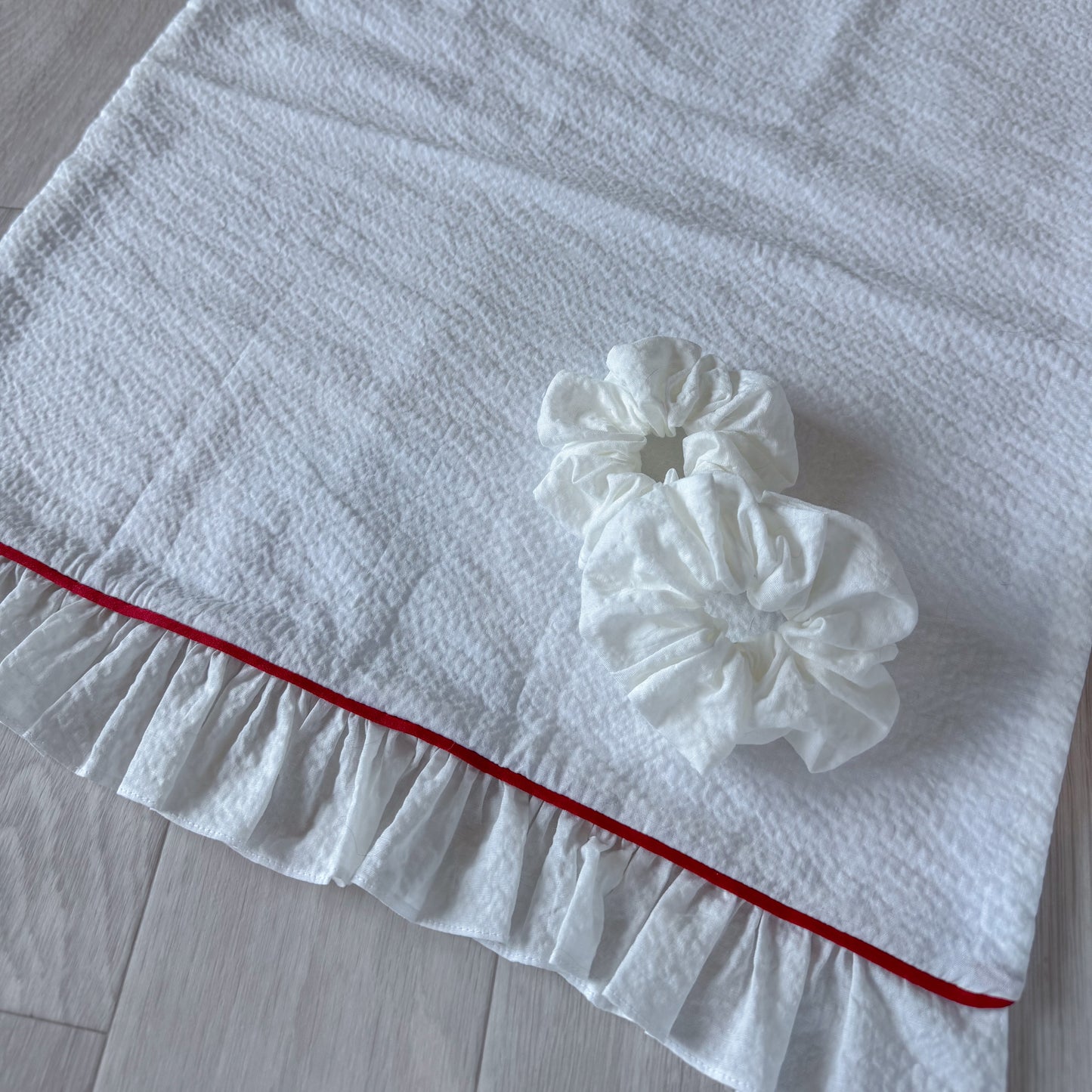 サマーコットンカフェマット・シュシュ（ホワイト）